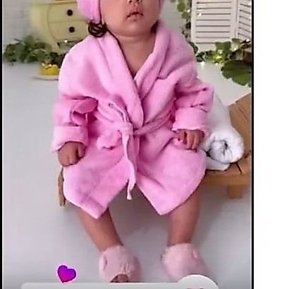 roupão para neném RN + toalha de cabelo moda bebê
