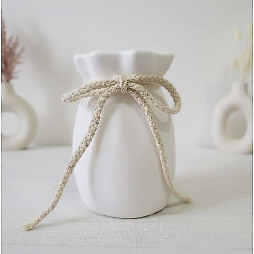 Vaso decorativo moderno — branco fosco estilo boho chique