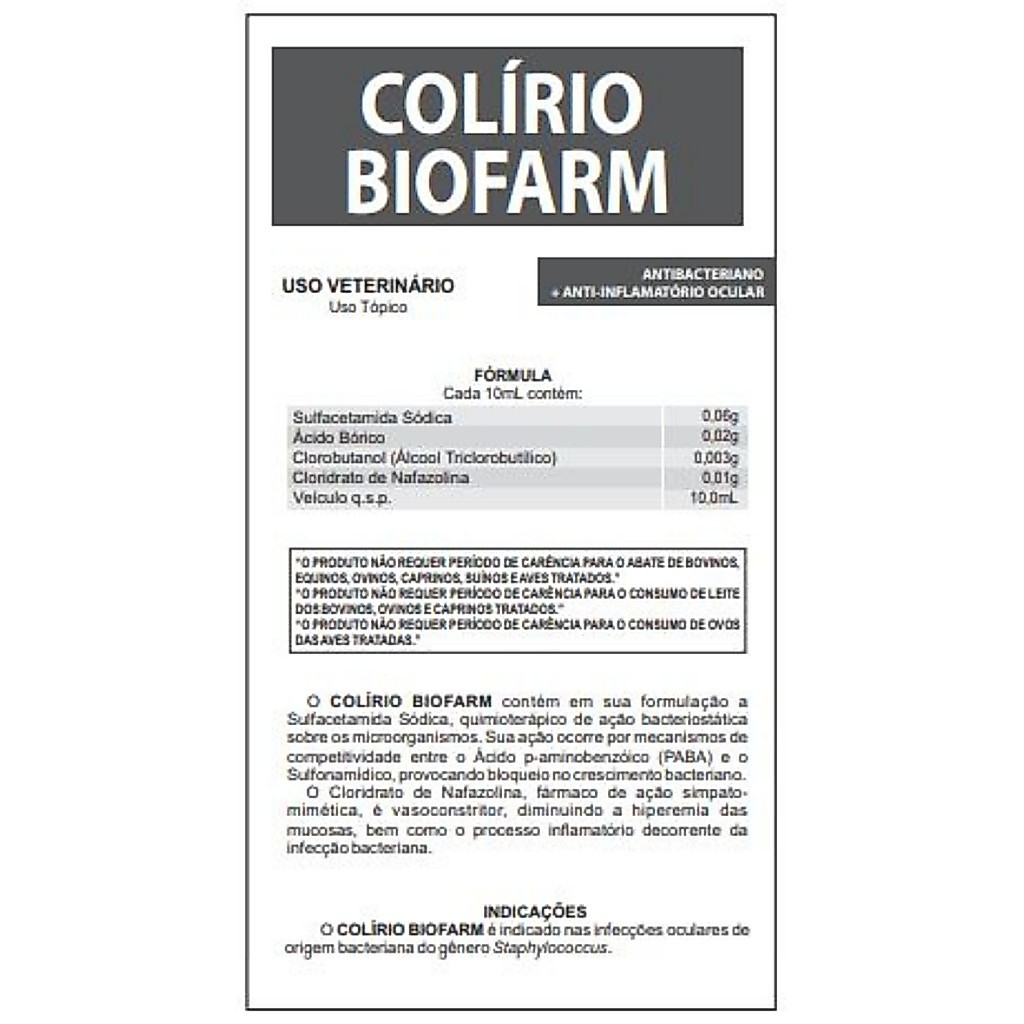 Colírio Antibacteriano e Anti-Inflamatório Biofarm 20mL — imagem 2 de 2