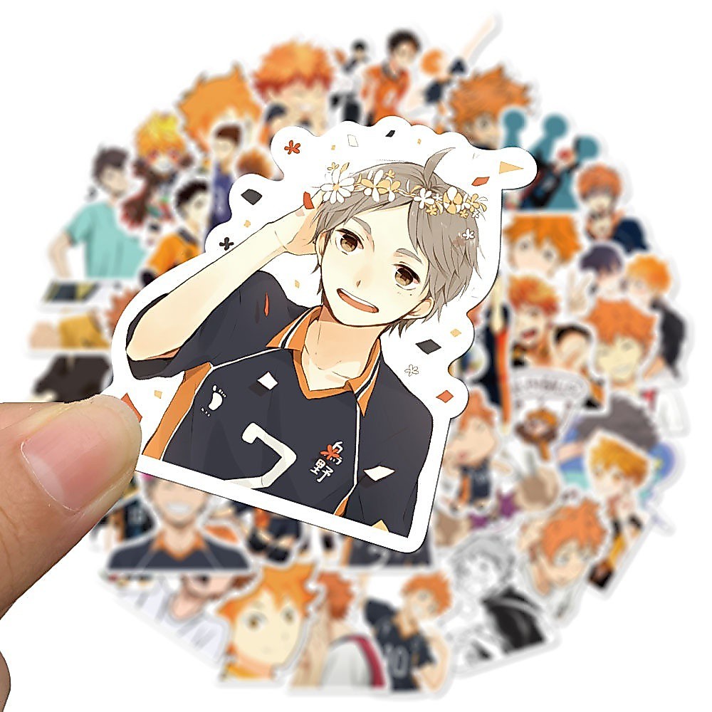102 / 50 / 25 / 10 Pcs Dos Desenhos Animados Haikyuu!! Anime Adesivos Bonito Engraçado Impermeável Laptop Guitarra Skate Bagagem Graffiti Adesivos — imagem 2 de 2