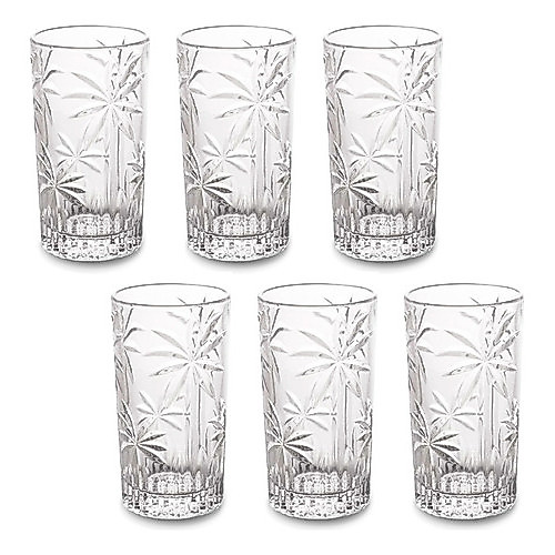 Jogo de 6 Copos Altos Ou Suqueira 4,5l Palm Tree em Vidro 360ml - Wolff · foto 2