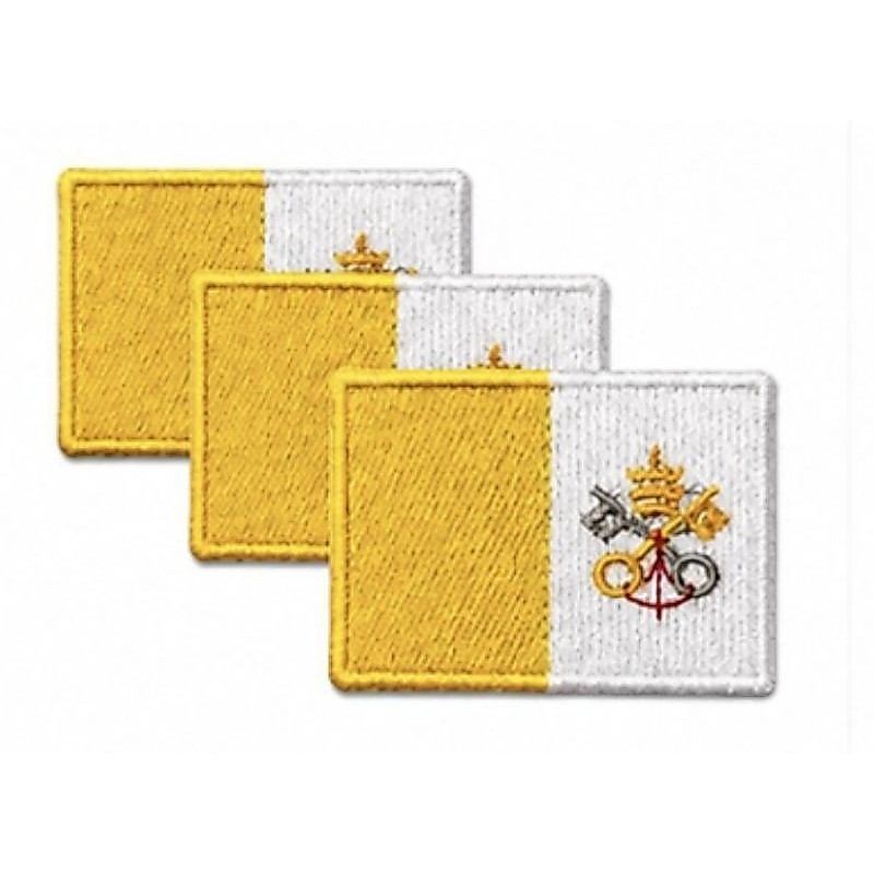 Bandeirinha do Vaticano "kit com 3 peças" ( Patch bordado com termocolante )