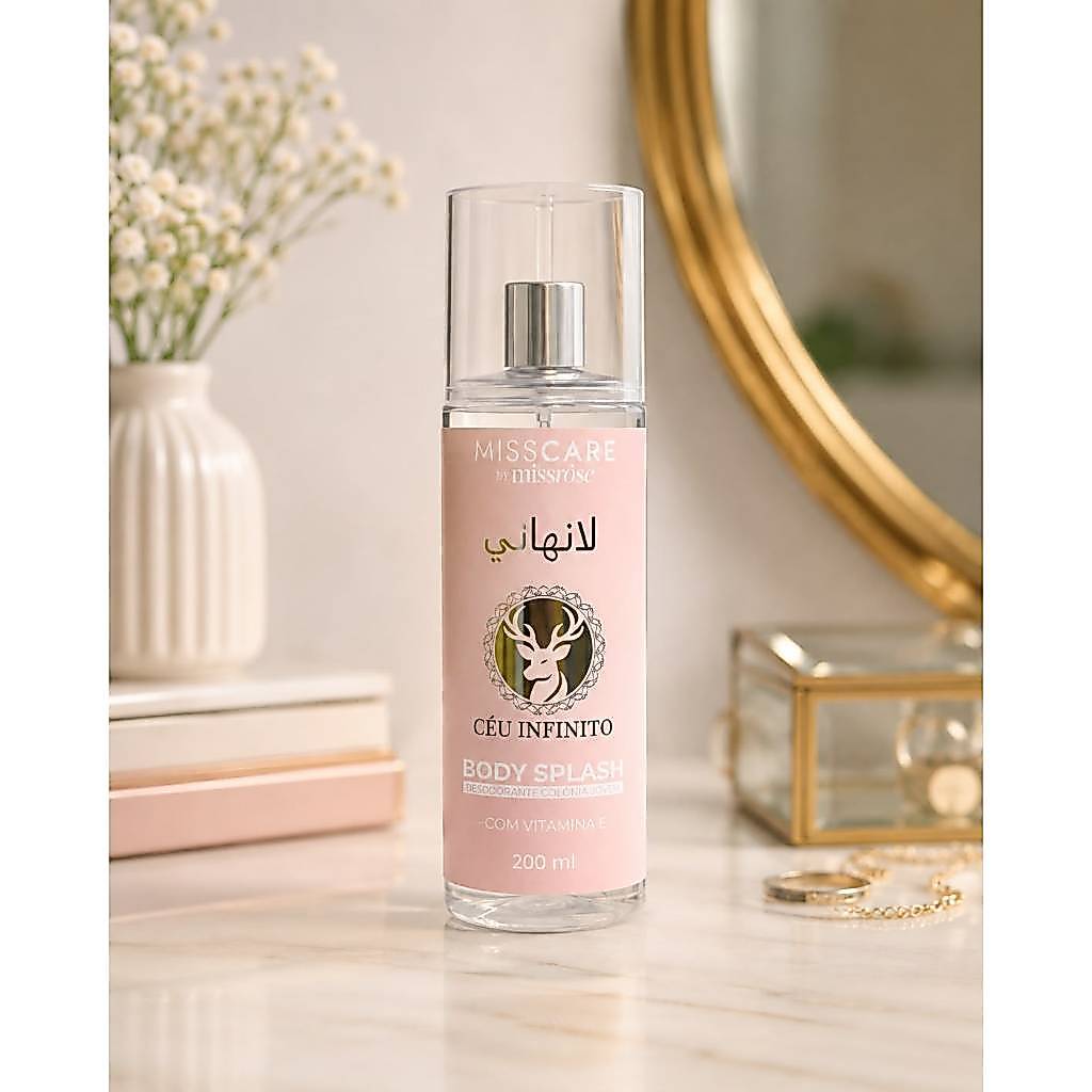 Body Splash Céu Infinito Miss Rôse 200ml - Perfumaria Árabe Delicada Vegano Original