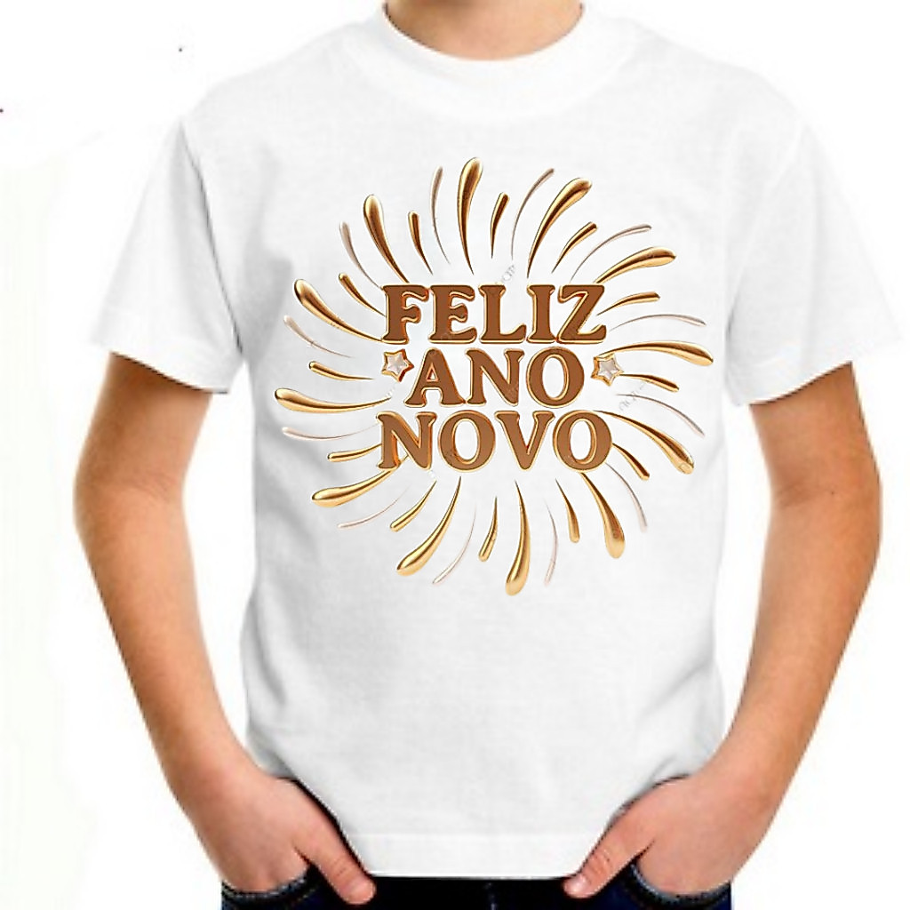 Camisa camiseta branca Feliz ano novo, varias estampas, camisa branca feliz ano novo, blusa personalizada feliz ano novo