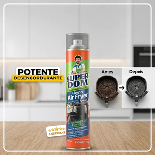 Limpador Spray Baston Super Dom Desengordurante Air Fryer Alto Poder de Limpeza, Fácil Aplicação, Ve