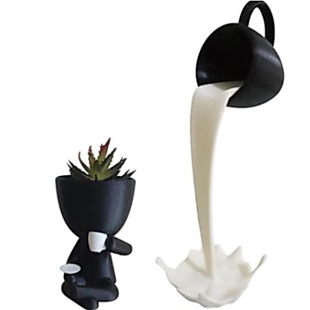 Kit Decorativo Cantinho do Café Xícara Flutuante 20cm e Vaso Bob tomando Cafe envio imediato