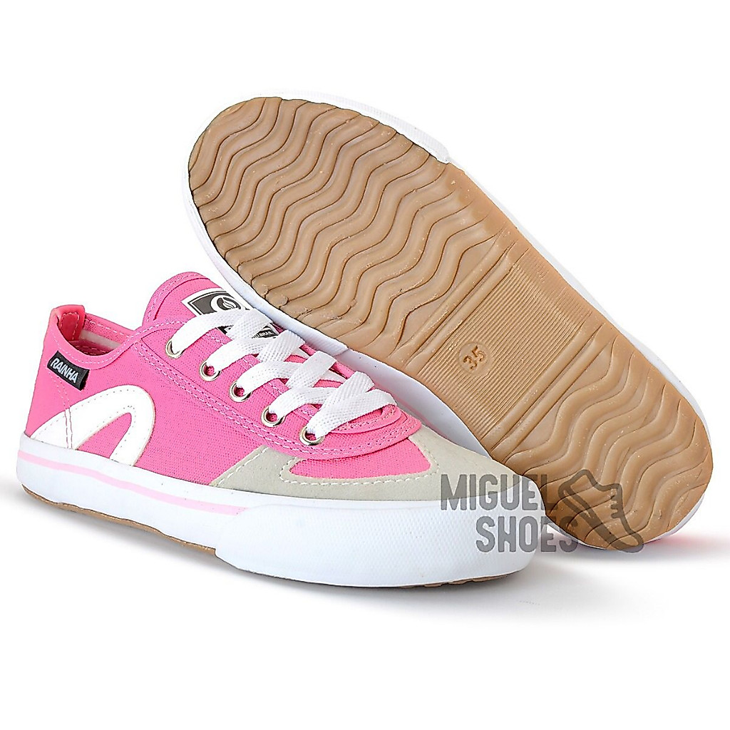 Tenis Rainha Vôlei Vl2500 Feminino Rosa Academia Caminhada Dia a Dia, Futsal vulcanizado VL2500