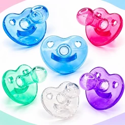 Chupetas Kit Com 3 Unidades Bico Redondo De Silicone Menina E Menino