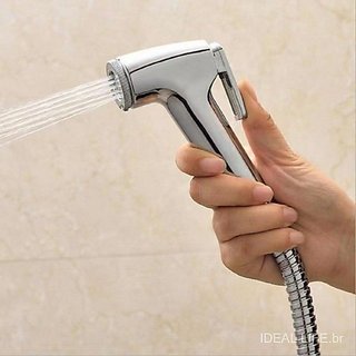 1 Kit Ducha HigiêNica Para Banheiro Completa Luxo Metal Inox NúCleo Da VáLvula De Cobre 1,2m Chuveirinho Promoção