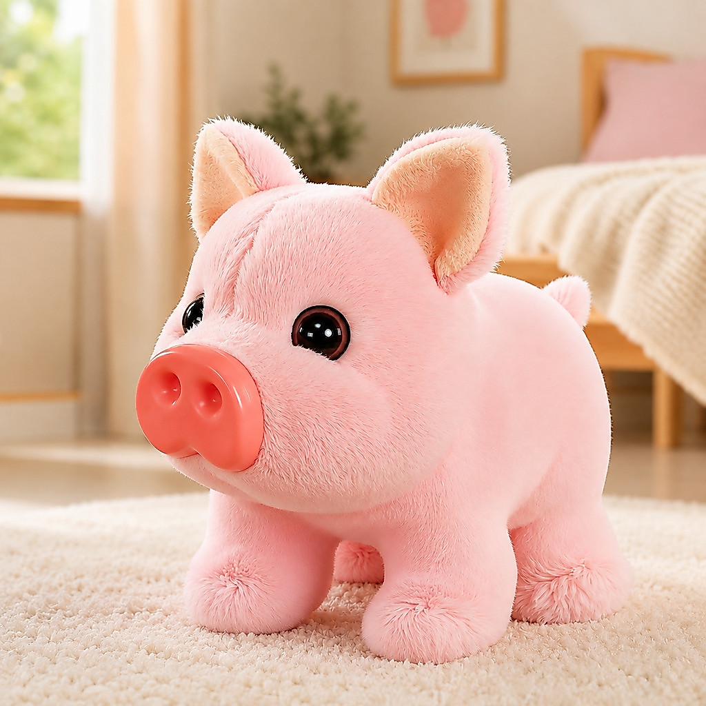 Summervibes Brinquedo de Pelúcia Interativo Eletrônico com Som, Porquinho Fofo e Realista, Brinquedo de Animal de Estima