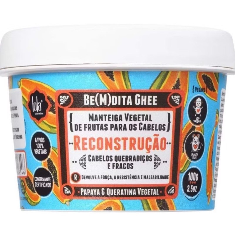 Máscara Capilar Lola Cosmetics Be(M)dita Ghee 100g - Vegana e Orgânica, Sem Parabenos