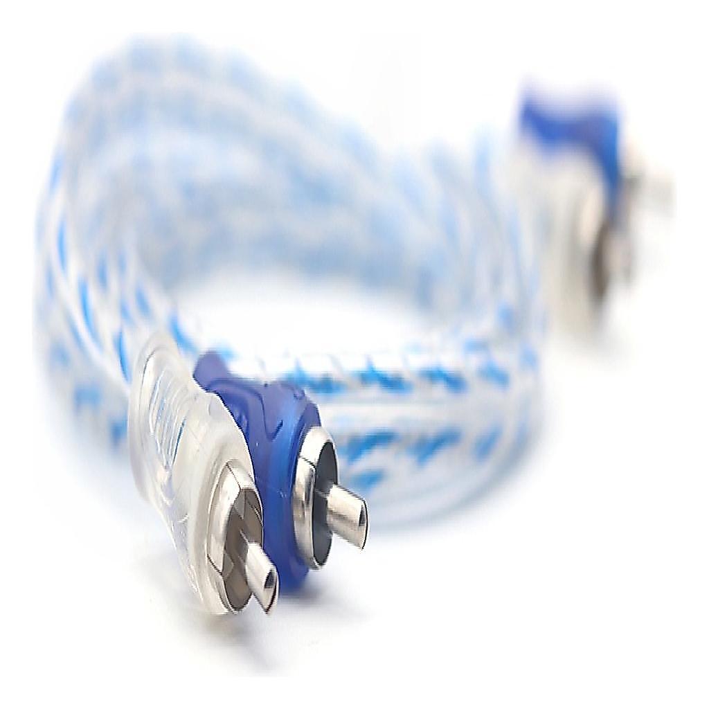 Cabo Rca 1 Metro Dupla Blindagem Injetado 4mm Cor Azul — imagem 2 de 2