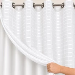 Cortina Blackout Blecaute PVC Voil Xadrez 1,40x1,80 UMA PARTE Bloqueia Luz Solar 100% Sala Quarto Ilhós Cromado