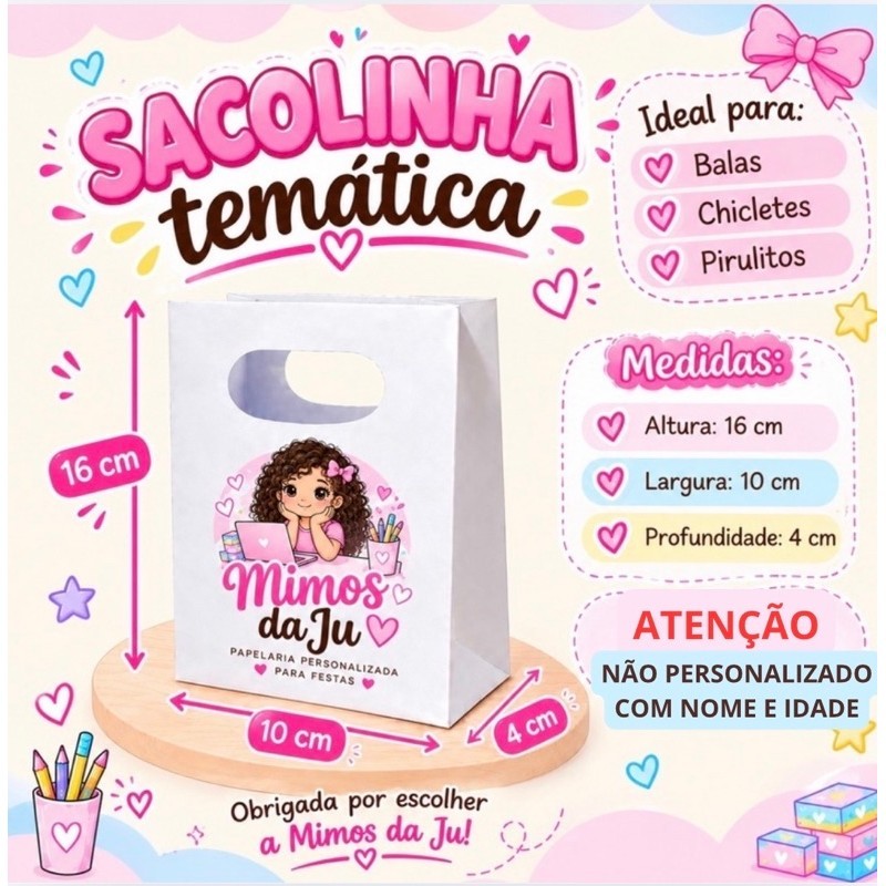 SACOLINHA SANTOS KIT PEGUE E MONTE SACOLINHAS para Festa Mimos Lembrancinhas Aniversário SANTOS FC — imagem 2 de 2