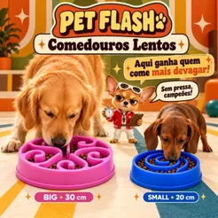 Comedouro Educativo Lento Para Cachorro Gato Pequeno e Grande