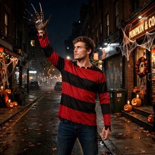 Camiseta Freddy Krueger Adulto | 100% Elanca Light, P, M e G | Festa Fantasia, Halloween, Pegadinha, Trolagem, Longa