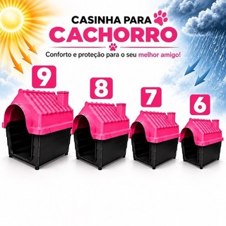 Casinha N9 N8 N7 N6 Plástica Desmontável para Cachorro Porte Grande com Proteção UV