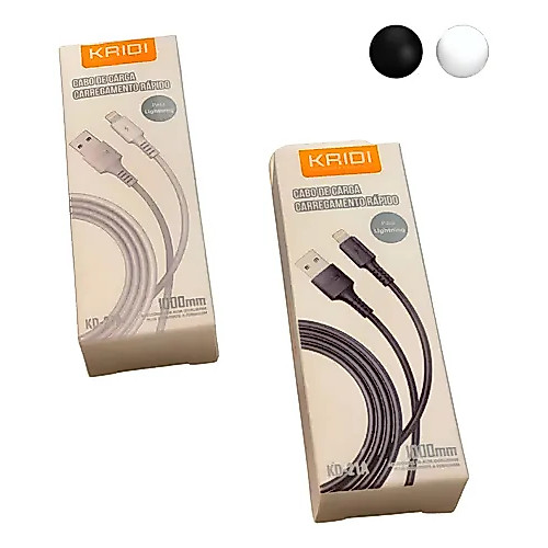 Cabo Kaidi iPhone KD-21A | Carregamento Rápido e Seguro | Original e Resistente | Lightning USB