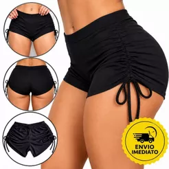 Short Biquíni Com Cordinha e Amarração Na Lateral Tendencia Praia Piscina Academia