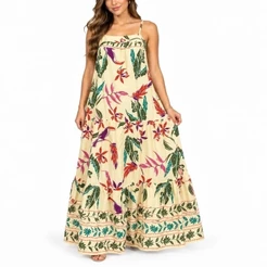 VESTIDO LONGO DE ALÇA NO VISCOLINHO