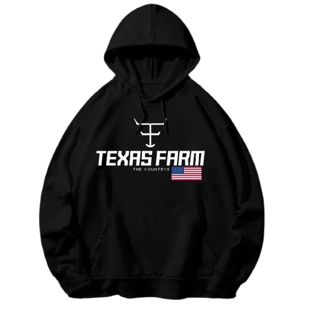 Moletom Texas Farm Unissex Capuz Ajustável Bolso Canguru Confortável