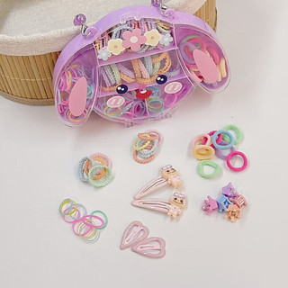 Acessorios De Cabelo Infantil Bolsa Coelhinho Com Alça De Perola Presilhas Fofas Liguinha Espiral Nao Puxa Fio Mesa