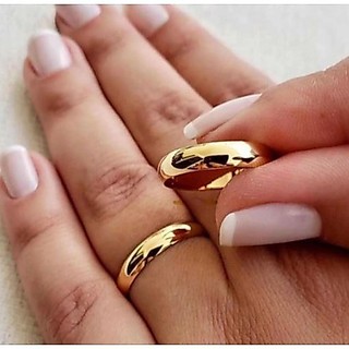 aliança feminino masculino anel Banho Moeda Antiga  4mm dourado casamento noivado
