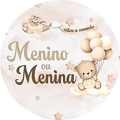 PAINEL REDONDO TECIDO SUBLIMADO CHÁ REVELAÇÃO