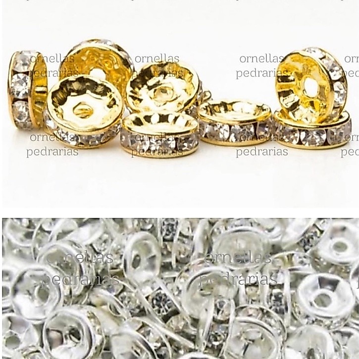 Rondelle de strass, 10mm - 100 unidades.