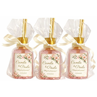 40 Lembranças Personalizadas Mini Aromatizador 42 ml. Difusor Casamento Chá de bebê Nascimento Cha de fraldas
