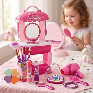 Kit Maquiagem Infantil Penteadeira Linda
