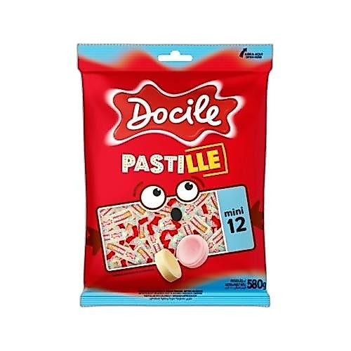 Pastilha Bala Pastile Sortida Mini12 580gr C/100 Unidades Docile