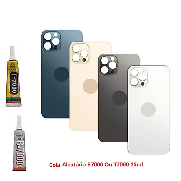 Tampa traseira de Vidro + Cola 15ml Aleatória para IPH 12 Pro 12 PRO MAX | PRODUTO NOVO