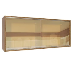 Armário Aéreo Madesa 2 Portas de Correr Vidro Reflex para Cozinhas Glamy, Lux e Reims - Rustic