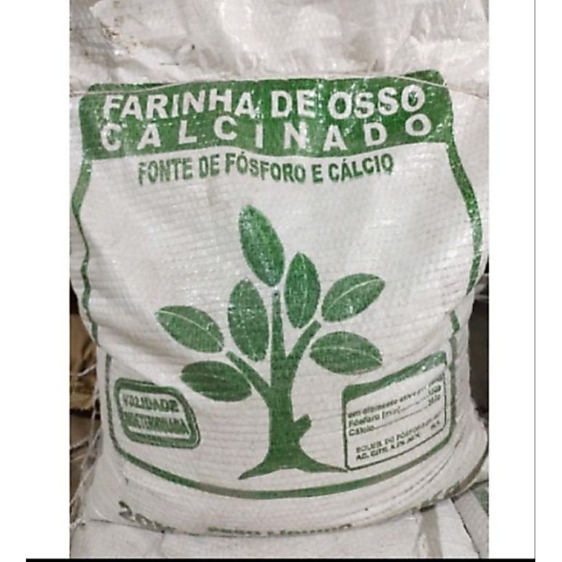 4kg - ADUBO FERTILIZANTE FARINHA DE OSSO CALCINADA 4KG PARA PLANTAS