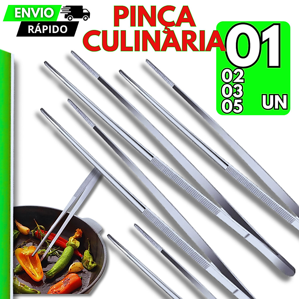 05/3/2/1 Pinça Culinaria 30cm Aço Inox Profissional Barman Bartender Bares Restaurantes Chef