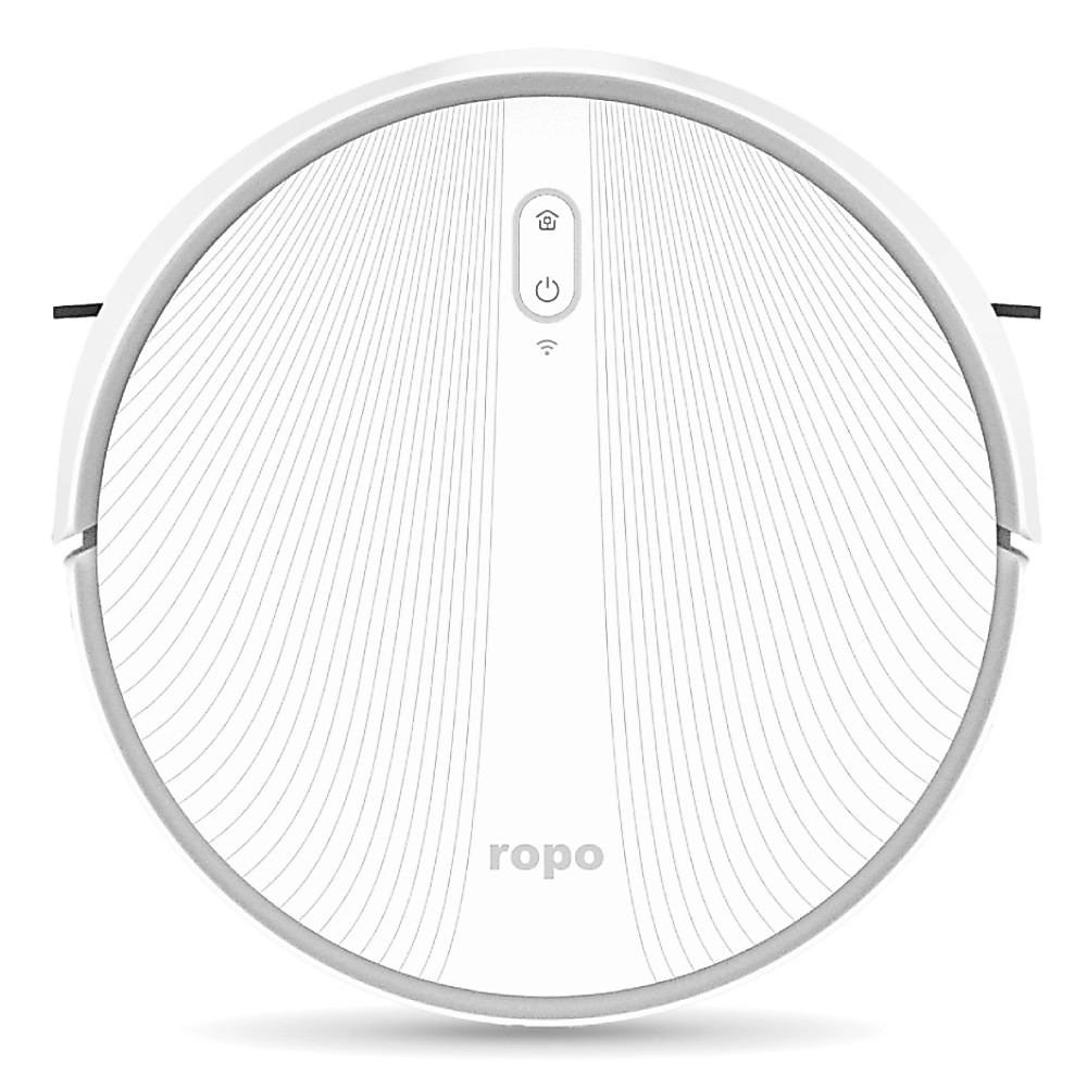 Robô Aspirador Ropo Laser Slim Branco 127V/220V Fino Passa Pano Mapeamento Wi-Fi Alexa