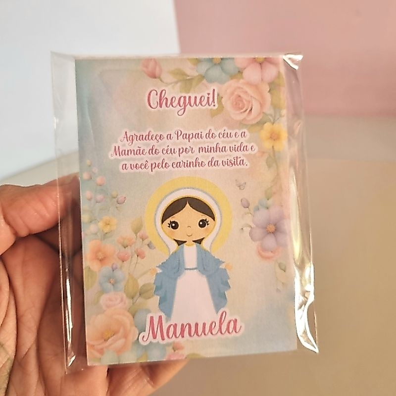 kit Lembrancinha Maternidade Mãezinha do Céu 10 Bloquinhos Personalizados