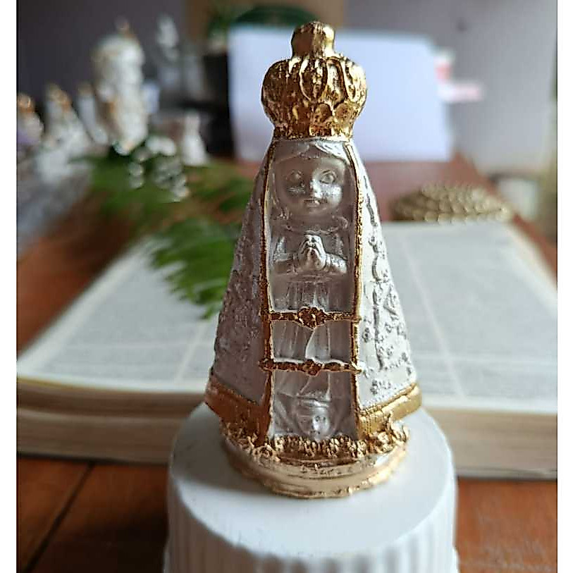 Kit com 5/10 Imagens Nossa Senhora Aparecida baby gesso 10cm, lembrancinha de batismo, nascimento, primeira eucaristia.