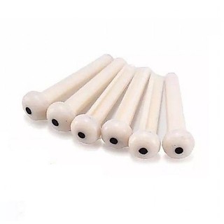 Kit De 6 Pinos Para Violão Aço Cor Creme