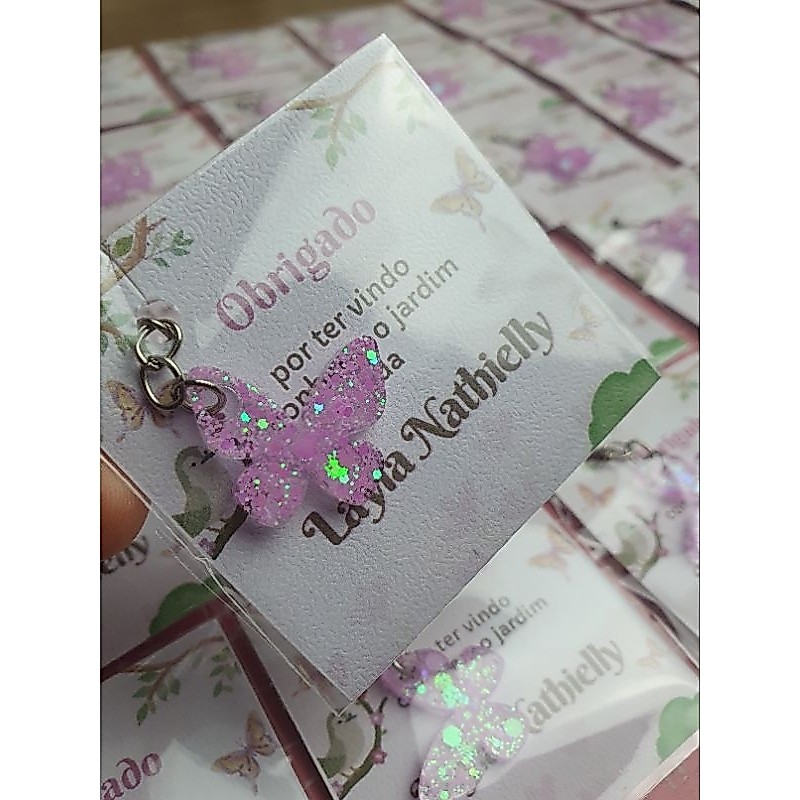 Chaveiro de borboleta aniversario personalizado 30-40-60-80| brindes para clientes\ lembrancinha\ mimo