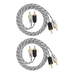 KIT 2 CABOS RCA INJETADO 1 METRO TARAMPS PARA SOM AUTOMOTIVO
