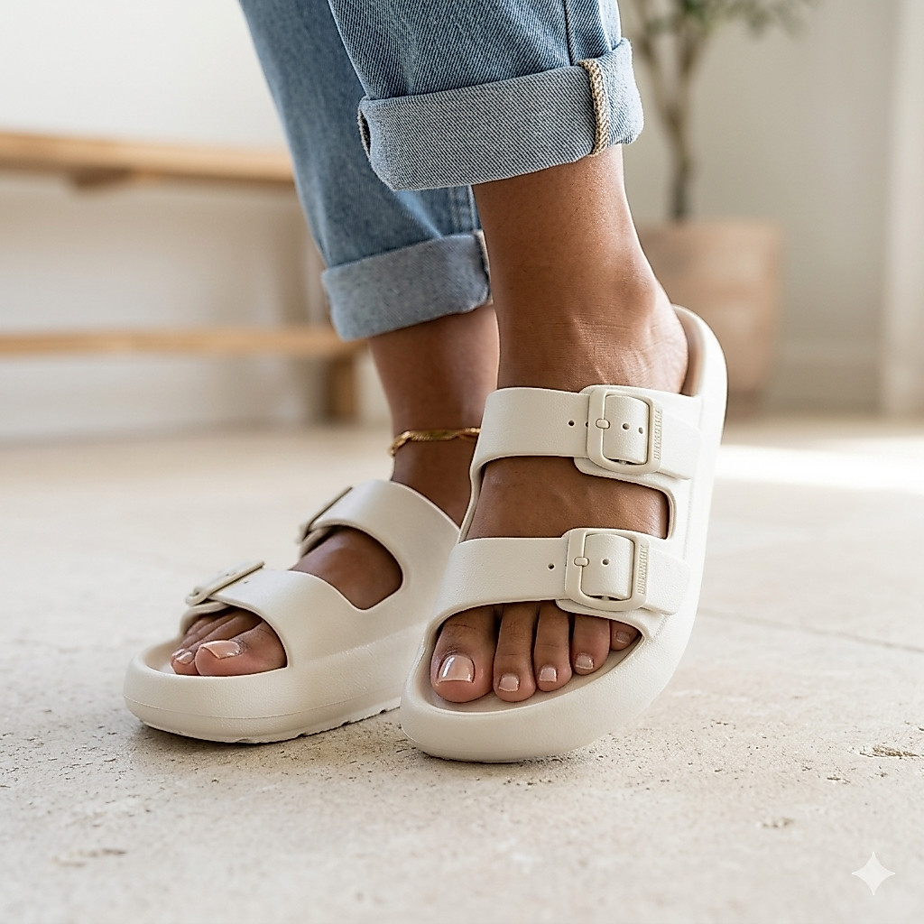 Chinelo Birke Nuvem Feminino Slide Fivela Tratorada Confortavel Unissex Sandalia Feminina