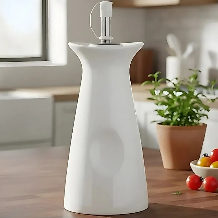 Imagem Azeiteiro Com Bico Vertedor Azeite Vinagre Oásis Branco 250ml Hauskraft
