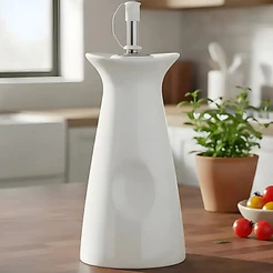 Azeiteiro Com Bico Vertedor Azeite Vinagre Oásis Branco 250ml Hauskraft
