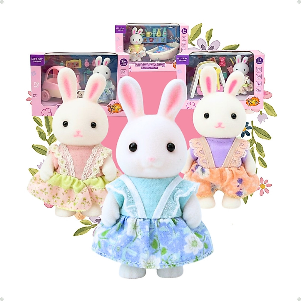 Brinquedo Casa Familia Coelho Playset Sweet Home Casinha De Coelhos