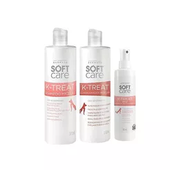 Kit K-Treat Dermato Pet Shampoo, Condicionador Micelar e Spray Soft Care Cachorro Gato Pele Sensível
