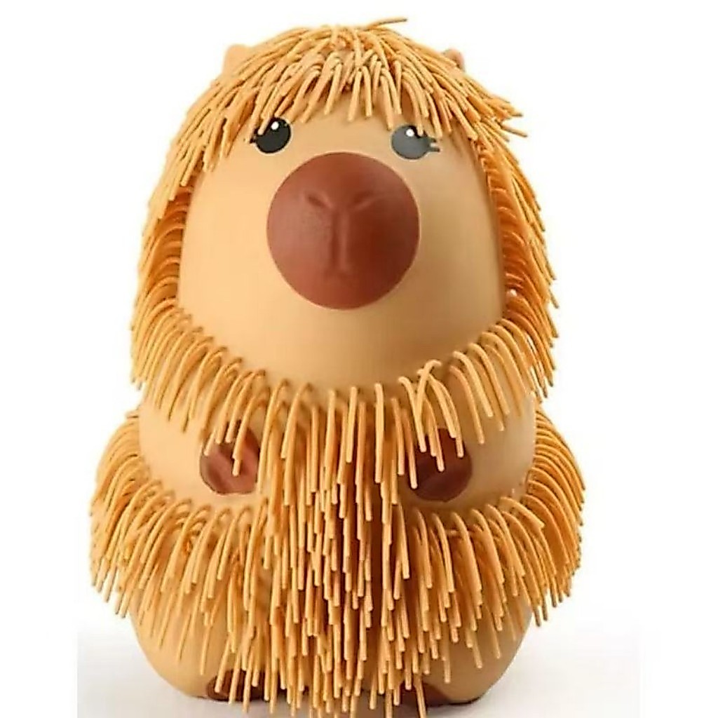 Brinquedo de borracha macia e elástica com pelo de capivara popular - Alivia o estresse