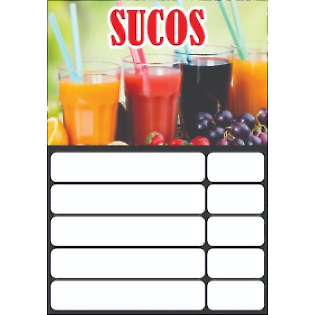 BANNER ARTE PRONTA - SUCOS - ESPAÇO P/ PREÇO