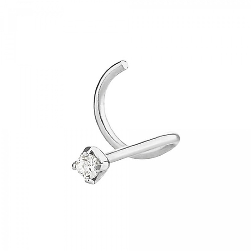 Piercing de Nariz em Prata 925 - Modelo Nostril Bem Brilhante — imagem 2 de 2